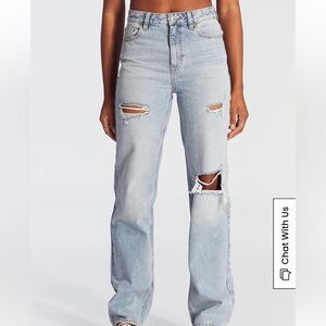 Pacsun ‘90s Boyfriend Jeans Ripped Light Indigo